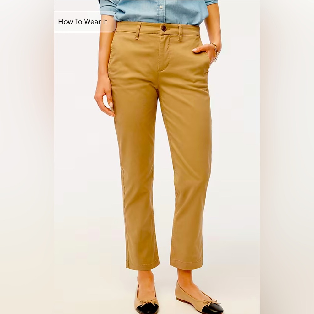 J Crew High Rise Classic Chino’s in Camel